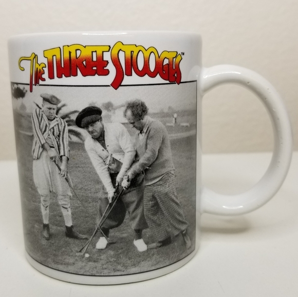 The Three Stooges Coffee Mug‎ Tea Cup Larry Moe Curly Golf Scene 10oz - Picture 4 of 8